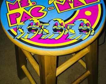 MS PAC MAN Barhocker „Nur Aufkleber“ Kratzfeste Polycarbonat-Laminierung