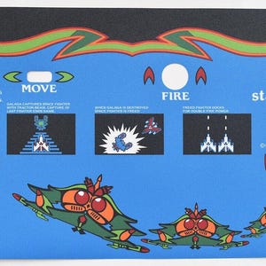 Superposición del panel de control de Galaga CPO con gráficos arcade texturizados como el original ¡Perfecto!