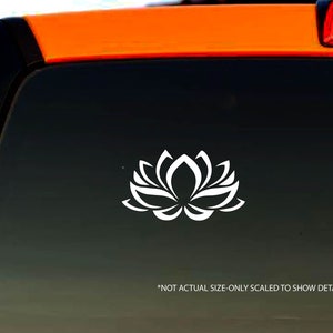 Lotus Flower Decal Sticker Window Truck Car Vinyl Decal | White