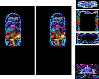 Multicade Galaga Arcade Side Art 6pc Haunted Set Quality Mame Bezel CP