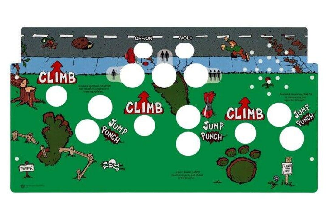 Rampage 1up Arcade CPO Control Panel Overlay - Matte Laminate - Etsy Canada