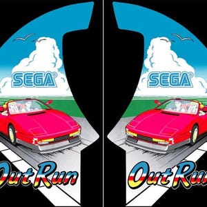 OutRun Arcade Side Art 2-delige set gelamineerd hoge kwaliteit