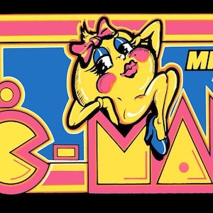 Ms Pac Man Arcade Marquee   23" x9"