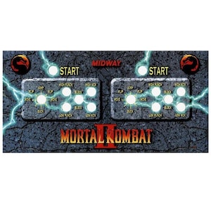Mortal Kombat 2 Arcade Control Panel Overlay CPO Textured Laminate MK2 MKII