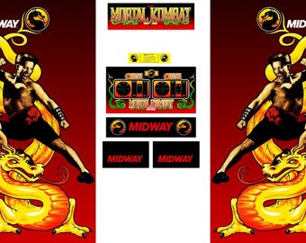 MK1 Mortal Kombat Arcade Side Art Full Set 8pc Artwork Textured CPO Satin Finish