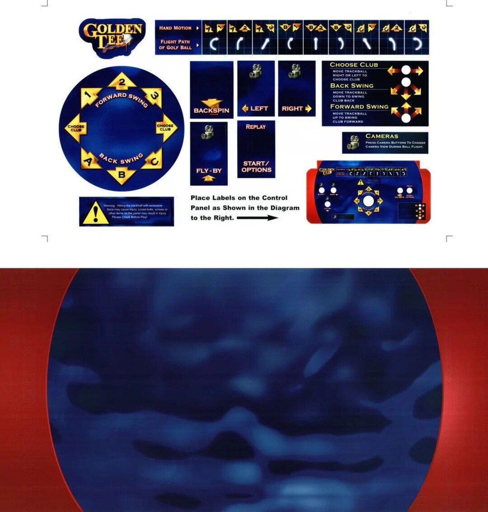 Golden Tee Fore Arcade Control Panel Overlay Kit CPO Textured Laminate ...