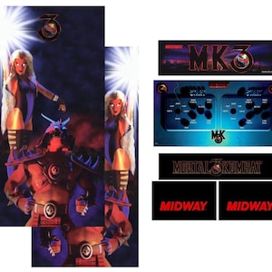 MK3 Mortal Kombat 3 Arcade Side Art Full Set 8pc Artwork Textured CPO Box Art