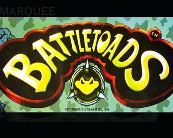 Battletoads Arcade Marquee Measures 8x 27” Backlit Translite