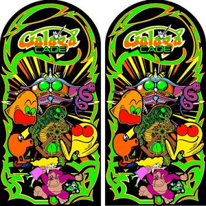 Multicade Mame Classics Side Art 2pc Haunted Arcade Graphics Decals Stickers Set