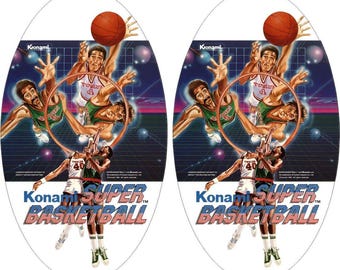 Konami Super Basketball Arcade Side Art 2 Piece Set