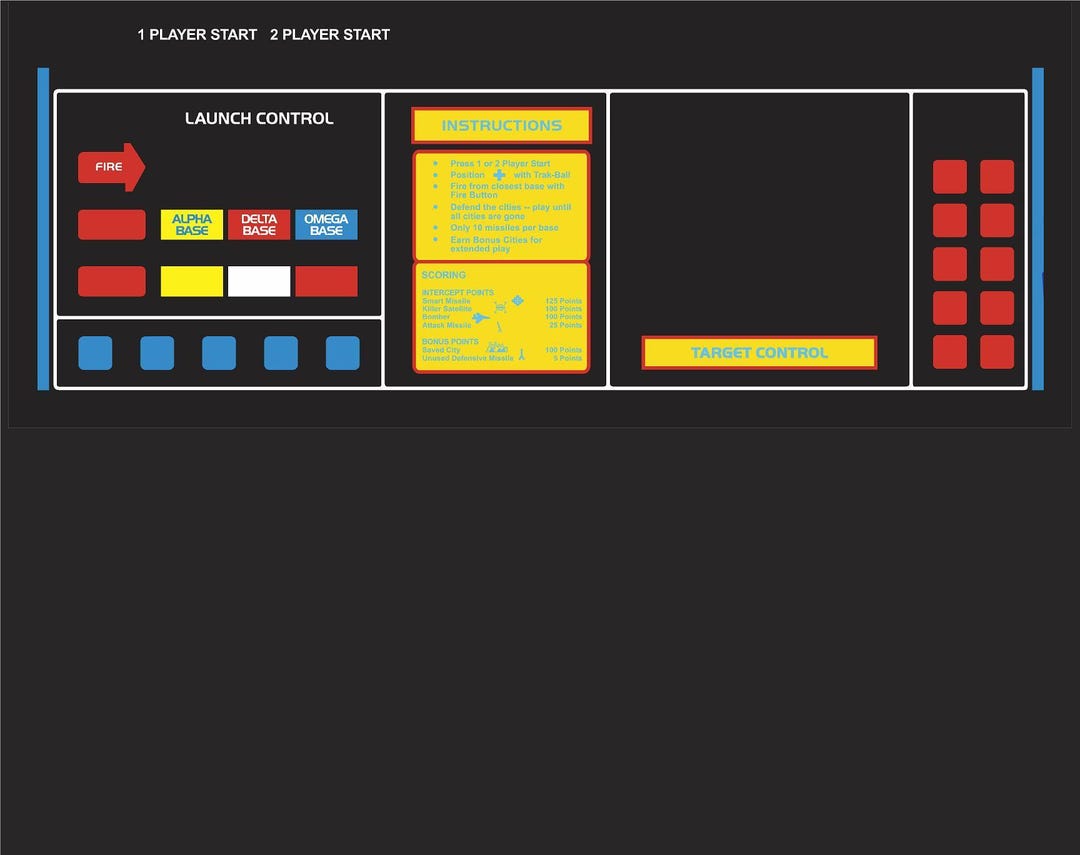 Missile Command Arcade Control Panel Overlay - Etsy
