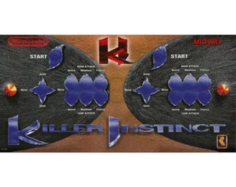 Killer Instinct Arcade Control Panel Overlay CPO Textured Laminate