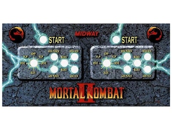 Mortal Kombat 2 Arcade Control Panel Overlay CPO Textured Laminate MK2 MKII