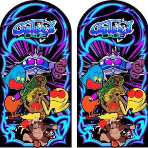 Juego de 2 pegatinas decorativas azules para gráficos arcade Multicade Mame Classics Side Art