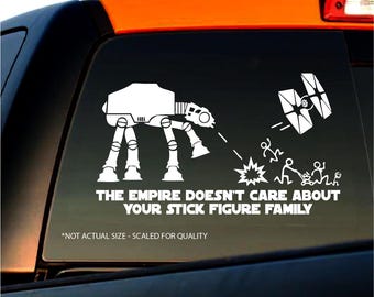 Empire Stick Figure Family Decal - Car Bumper, Laptop, Window