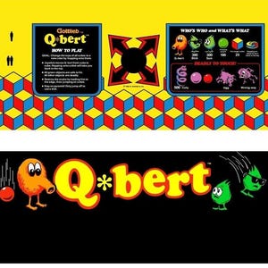 Qbert Arcade Control Panel Overlay Front Panel Combo Laminated High Quality