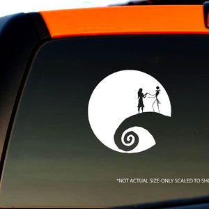 Naklejka na zderzak Jack i Sally z filmu Nightmare Before Christmas - Naklejka na okno - Naklejka na laptopa