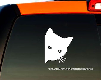 Cat Peeking Funny Decal Bumper Sticker Window Decal