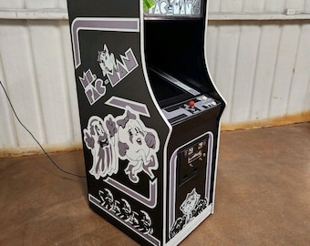 Adatto a Ms Pac Man Arcade Set da 6 pezzi Grafica laterale Cpo Marquee in bianco e nero personalizzato