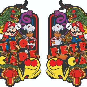 Multicade Mame Retro Side Art 2 piece