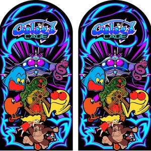 Multicade Mame Classics Side Art 2pc Blue Arcade Graphics Decals Stickers Set