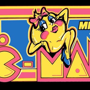 Frau Pac Man Arcade Festzelt Hochwertige Translite 23 "x 9"