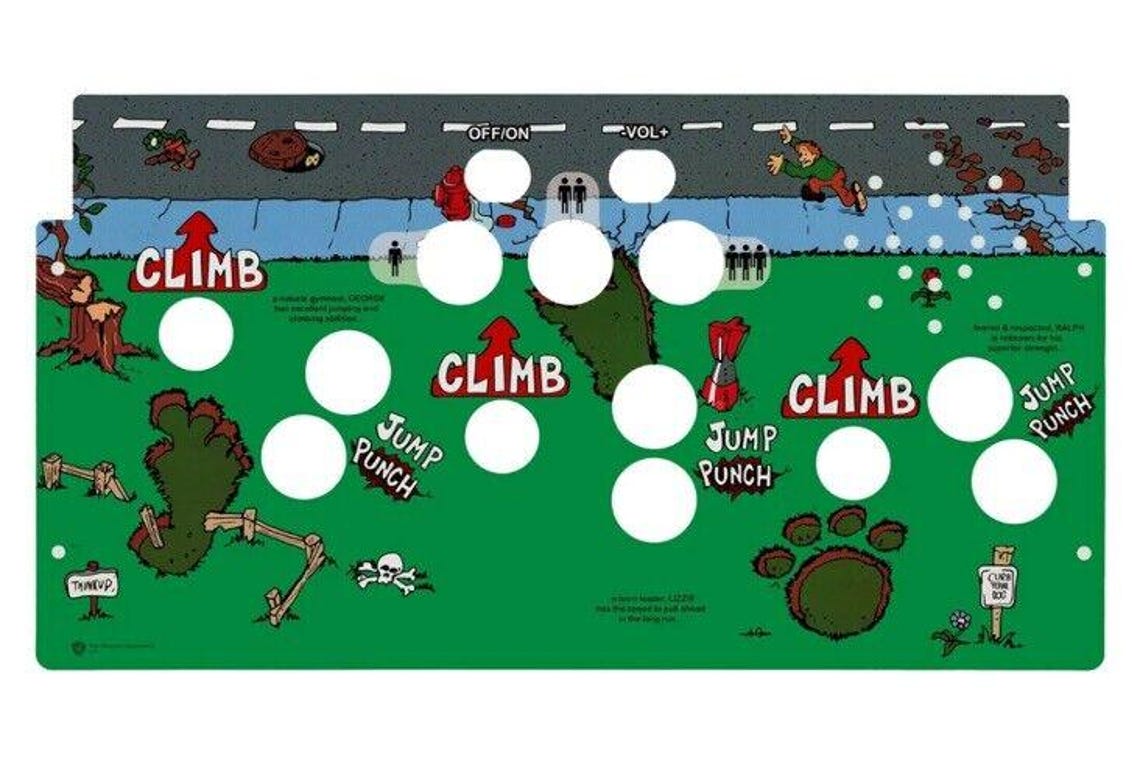 Rampage 1up Arcade CPO Control Panel Overlay - Glanzlaminat - Etsy ...