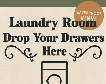 Laundry Room Decal | “Laundry” Vinyl Sticker | Farmhouse Wall Decor | Laundry Sign Transfer | Permanent Oracal Vinyl | Home Organization