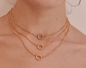 Single Link Cable Chain Necklace - Available in 355mm, 400mm