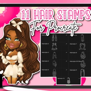 Procreate hårborstar | Procreate hårstämplar | Procreate frisyr | Hårborstar | Hårstämplar | Hårclipart