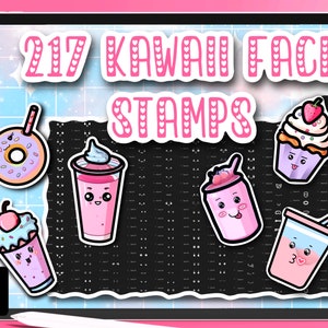 Procreate Kawaii Stamps | Kawaii Procreate | Kawaii Faces | Procreate Faces | Kawaii Stamp | Procreate Face Stamp