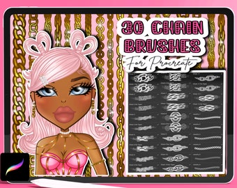 Procreate Jewelry Brushes | Procreate Chain Brushes | Necklace Jewelry | Chain Jewelry Brushes | Digital Jewelry Brushes | Digital Brushes