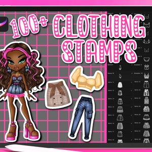 Clothing Brushes, Clothing Procreate Stamps, Procreate Clothes, Procreate, Fashion Stamps, Procreate fashion stamp, Fashion Design Procreate