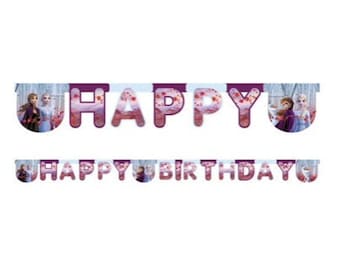 Disney Frozen Party Happy Birthday Banner (1 Pack) Frozen Decorations, Disney Frozen Birthday, Girls Frozen Party, Disney Frozen