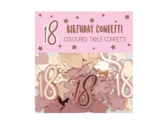 18th Birthday Confetti Pink (1 Pack, 5oz), Party Confetti, Celebration Confetti, Table Decorations, Confetti, Table Confetti, 18th Party