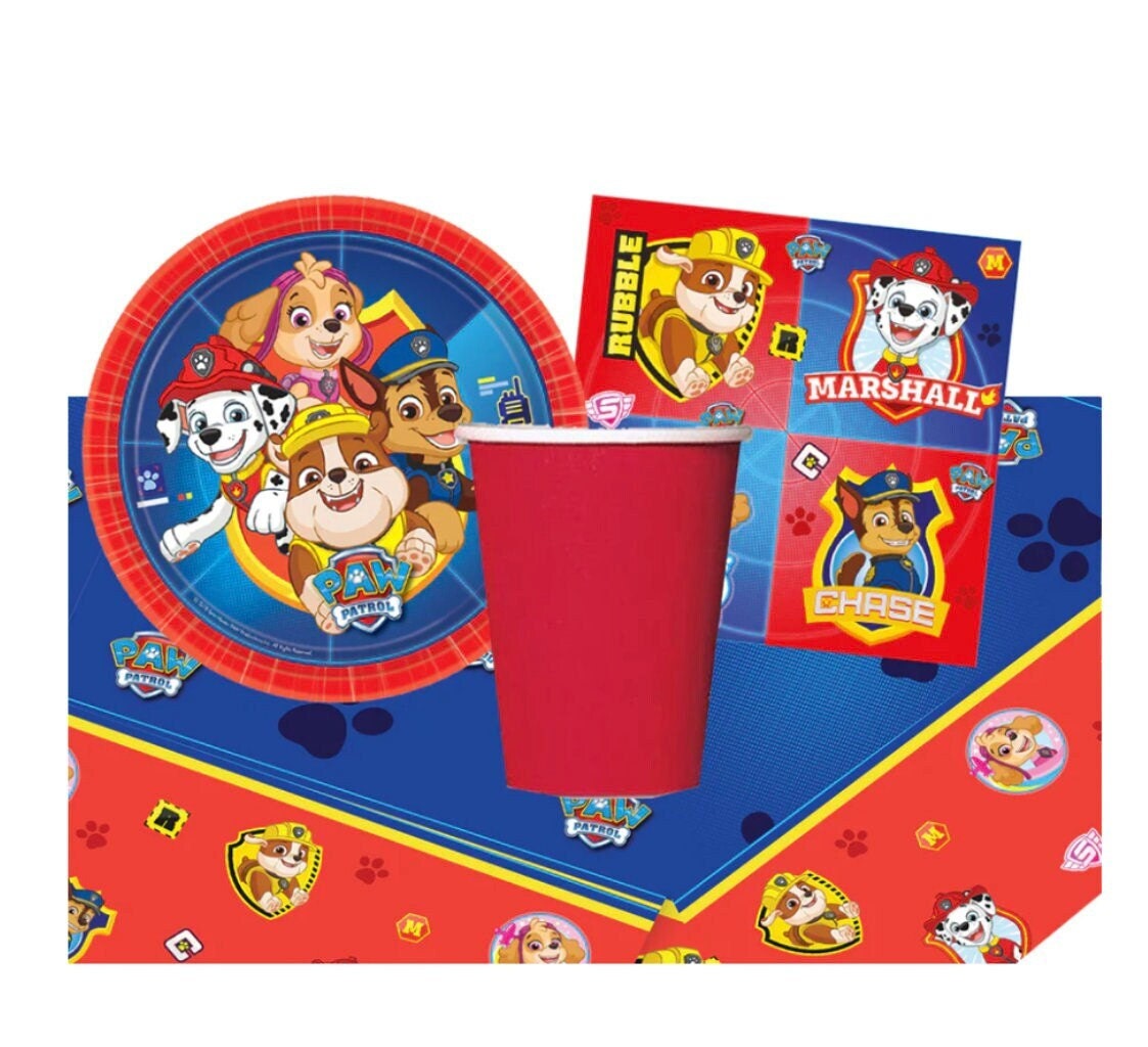 Paw Patrol Party Supply Paper Plates, 50pcs 7-inch Round