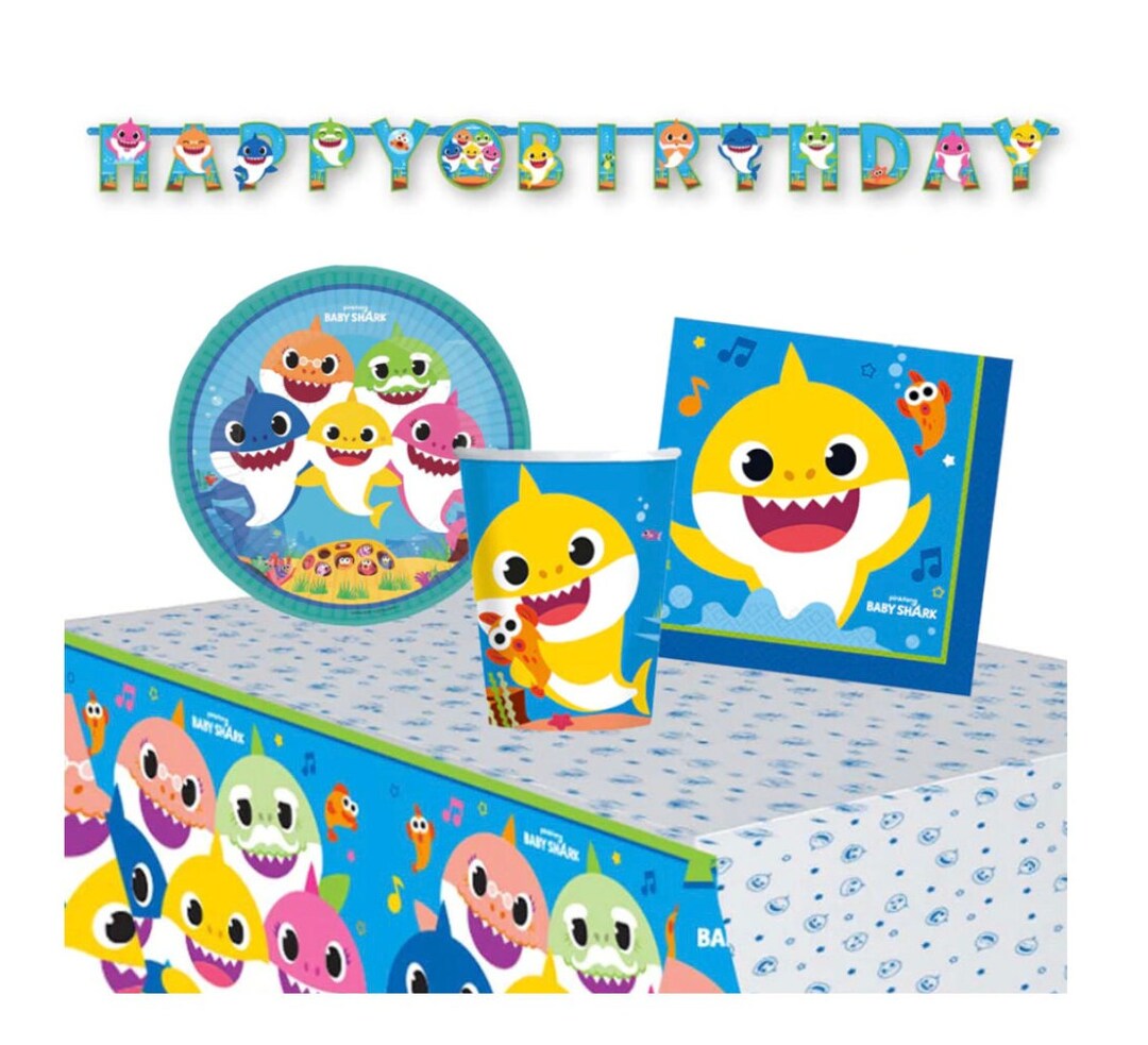 Baby Shark Party Decorations/tableware Including Plates/cups/napkins
