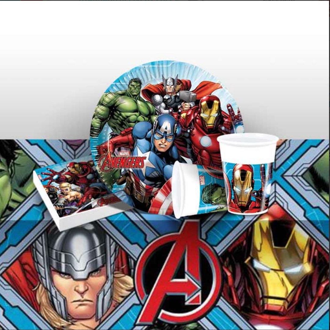 Avengers Party Pack Decorations/tableware Including Plates/cups/napkins ...