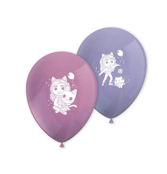 54 Pcs Kit Décoration Anniversaire Gabby - Vaisselle, Ballons Et Bannière Pour 10 Personnes