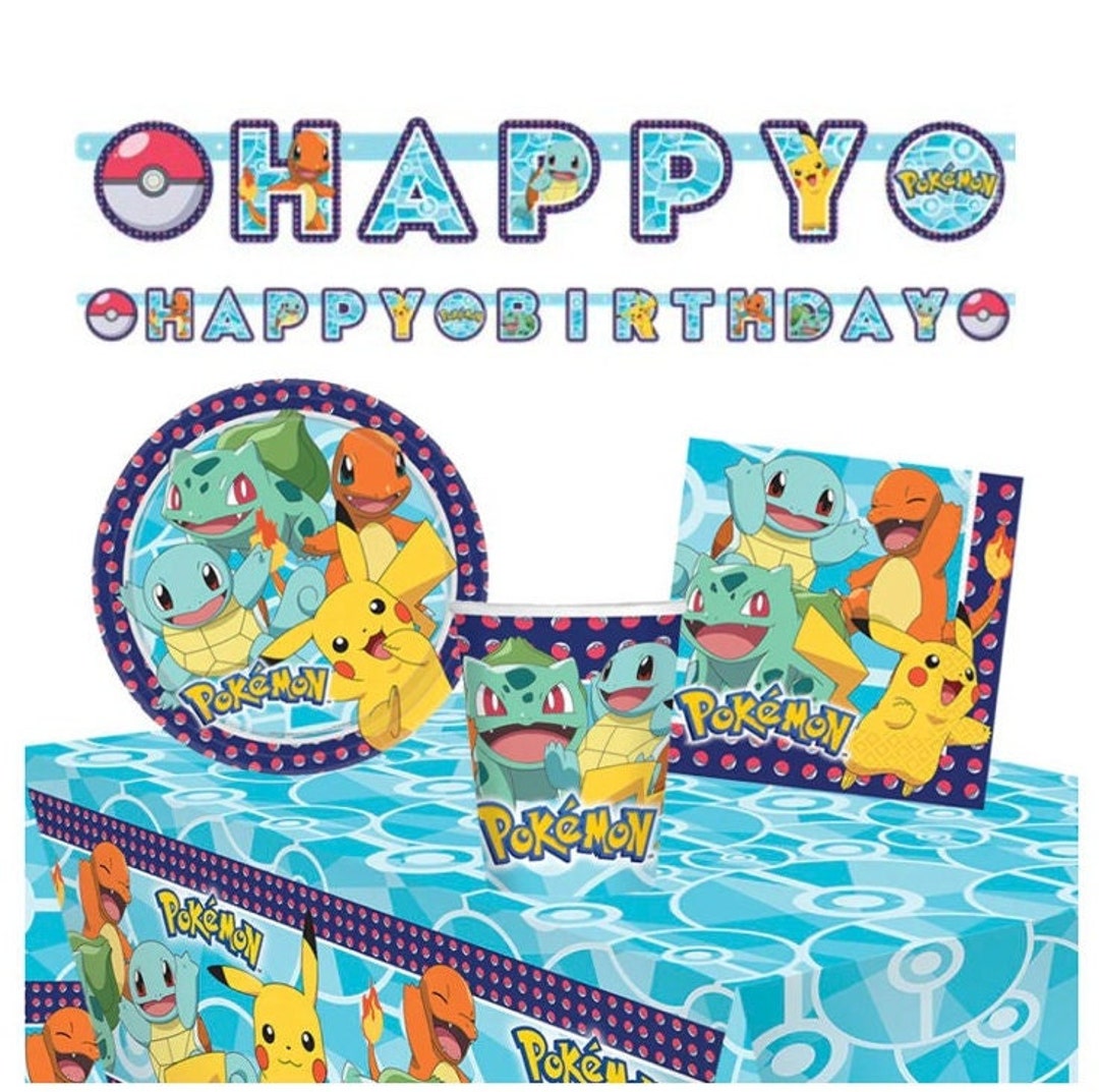 Pokemon Party Pack Decorations/tableware Including Pokemon Plates