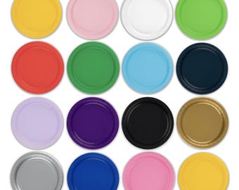 Coloured Party Plates Sets (8 Packs) Party Tableware Premium Multi Coloured Party Decorations Pink Yellow Green Purple Red Blue Black Gold