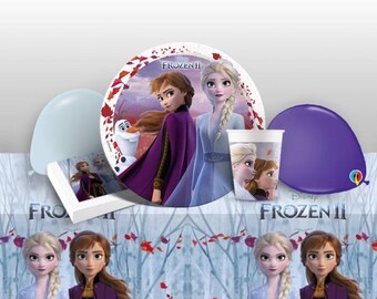Frozen Party Tableware, Including Frozen Plates/Cups/Napkins/Tablecloth, Frozen Decorations, Disney Frozen Birthday, Girls Frozen Party