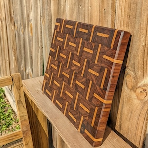 Walnut and Ash End Grain Cutting Board