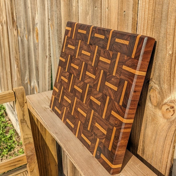 Walnut and Ash End Grain Cutting Board