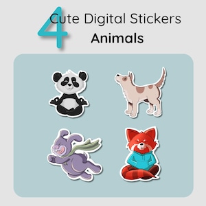 Pegatinas de animales adorables y originales: paquete de pegatinas digitales para agendas y diarios