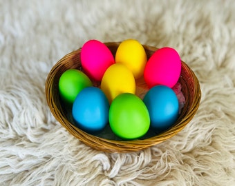 Neon Silicone Easter Eggs, Sensory Bin Toy, Eco Friendly Play (Set of 12)