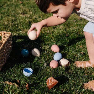 Non-Toxic Silicone Easter Eggs, Kids Sensory Toy, Earth Tones, Set of 12