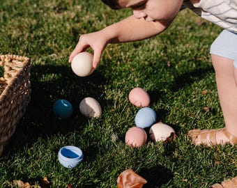 Non-Toxic Silicone Easter Eggs, Kids Sensory Toy, Earth Tones, Set of 12