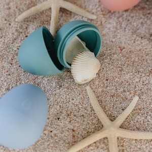 Non-Toxic Silicone Easter Eggs, Montessori Sensory Play, Set of 24, Earth Tone image 1