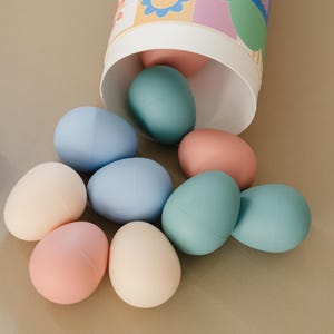 Non-Toxic Silicone Easter Eggs, Montessori Sensory Play, Set of 24, Earth Tone image 5